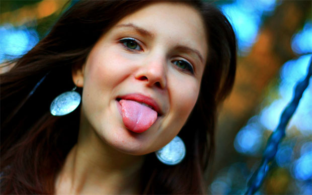 woman tongue