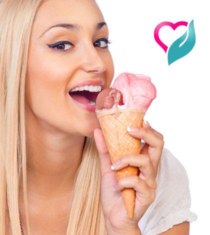woman eating ice creams